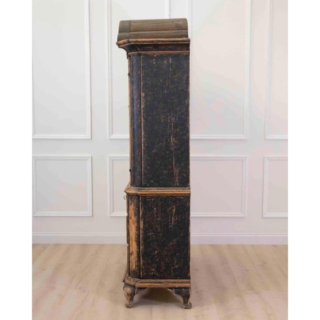Wood Period Rococo Cabinet with Glass Doors, circa 1820 For Sale - Image 7 of 9