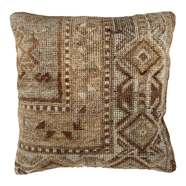 Vintage Turkish Rug Pillow For Sale