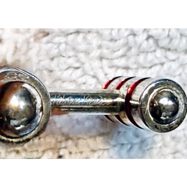 Pair of Sterling Silver and Enamel Cuff Links Paloma Picasso forTiffany & Co. For Sale In Atlanta - Image 6 of 11