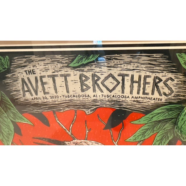 Late 20th Century Framed Limited Edition the Avett Brothers 2022 Tuscaloosa Concert Poster Print For Sale - Image 11 of 12