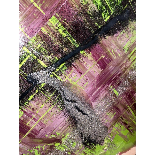 Sheila Elias, 1980's Mixed Media Painting Glitter Feminist Pop Art Miami Artist Sheila Elias, 1980 For Sale - Image 10 of 16