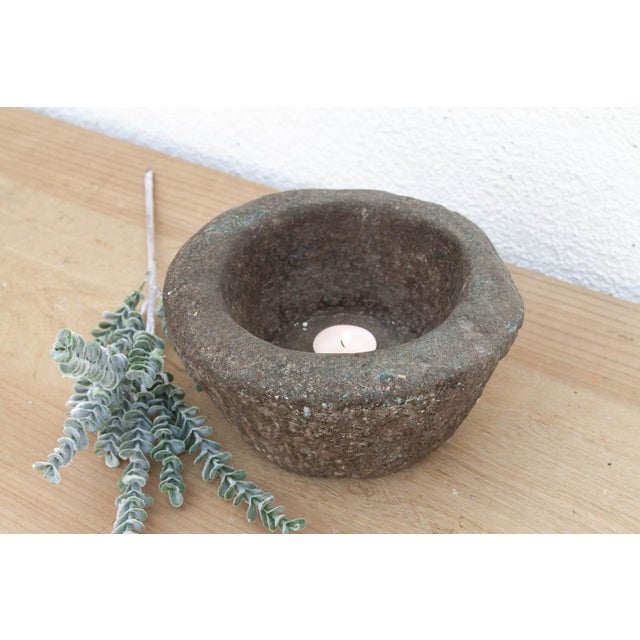 Farmhouse Old World Stone Mortar Bowl For Sale - Image 3 of 6