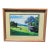 Original Realist Landscape Print, Hawaiian Pastoral Farm Scene With Jacaranda Tree, Wood Framed, Curtis Wilson Cost 1985 For Sale