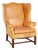 20th Century Tall Wing Back Vintage Leather Armchair From Denmark For Sale