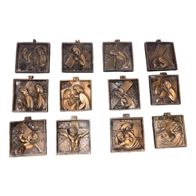 Way of the Cross Plaques, 1900s, Set of 12 For Sale