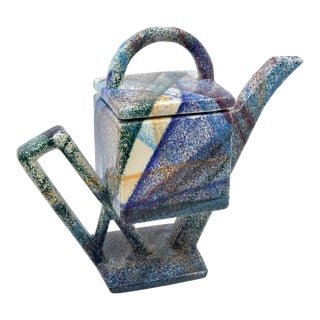 1990s Postmodern Multi Color Tea Pot by Charles Nalle For Sale