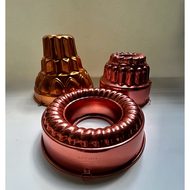 Vintage Copper Toned Aluminum Molds - Set of 3 For Sale - Image 17 of 18