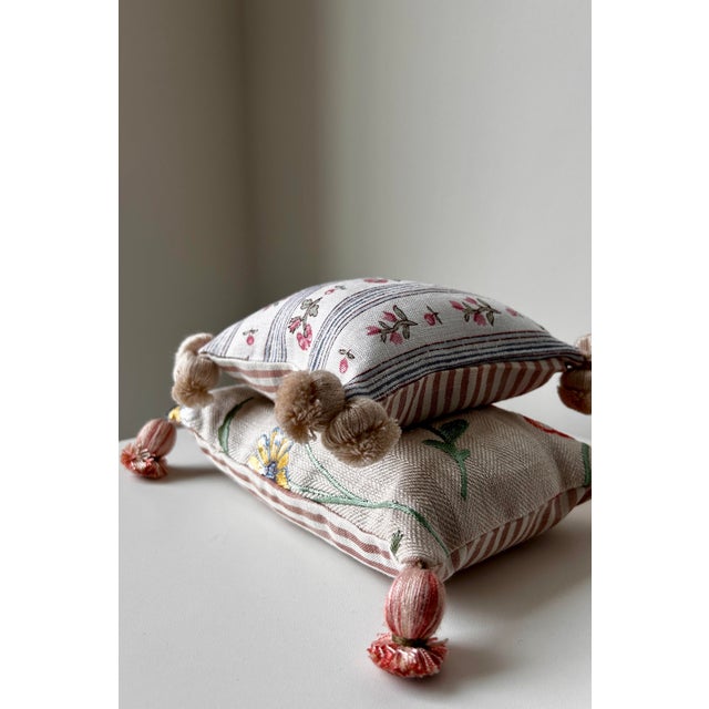English Artisanal Lavender‑Filled Decorative Pillows — Couture Fabrics & Trim (Schumacher, Nina Campbell, Samuel & Sons), Set of Two For Sale - Image 3 of 13