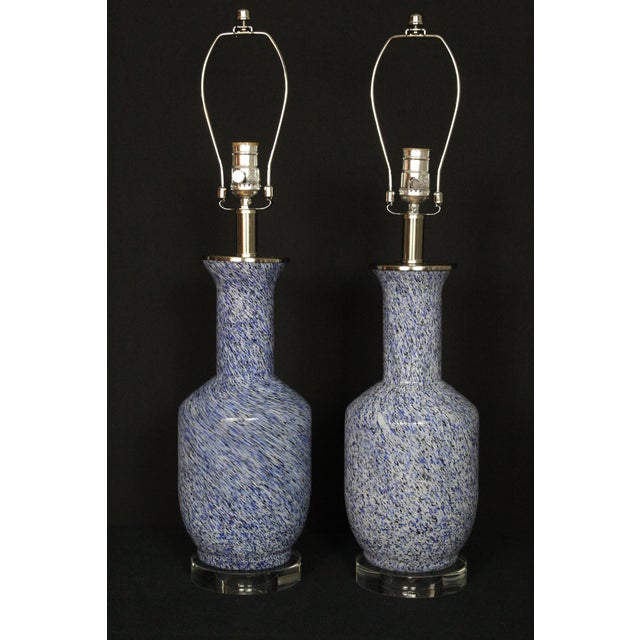 Mid 20th Century Seguso Style "Tweed" Murano Lamps. For Sale - Image 11 of 12