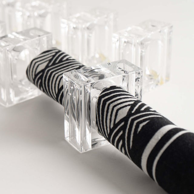 Set of 8 vintage lucite salt and pepper shaker napkin ring holders. While 4 of the pieces are missing the stoppers, they...