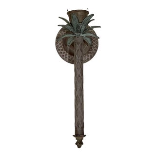 Vintage Palm Tree Candle Wall Sconce For Sale