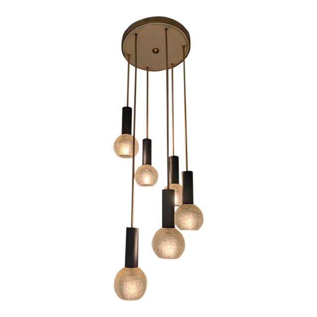 1960s Mid Century Modern Cascading Chandelier For Sale