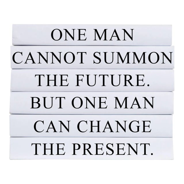 Decorative Books - Quote Book Stack - "One Man" For Sale