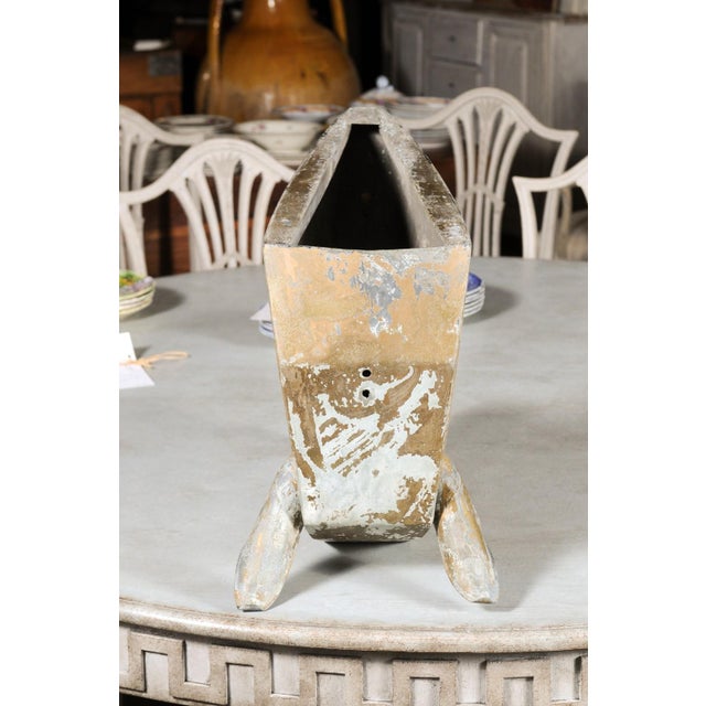 French 1890s Gilded Zinc Horse Head Sculpture with Angular Traits and Patina For Sale - Image 4 of 12