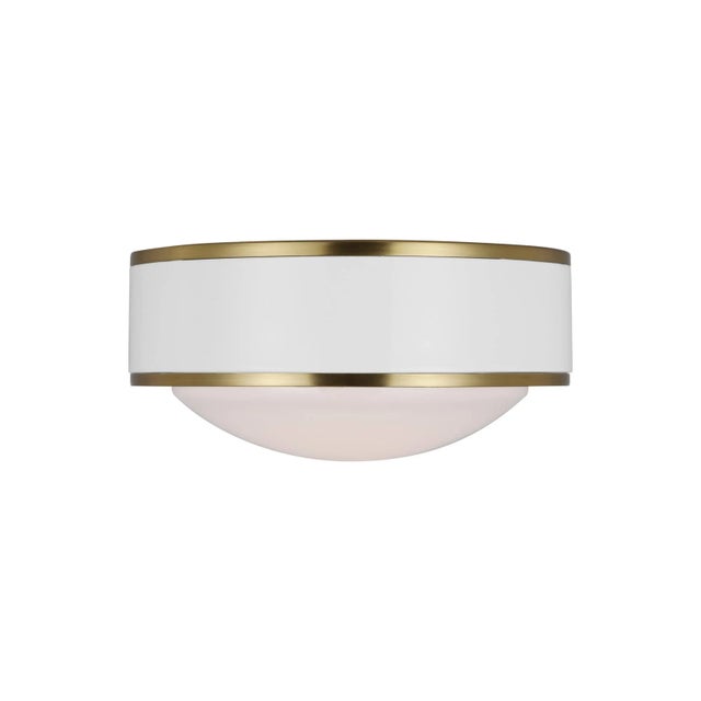 2020s Kate Spade by Visual Comfort Studio Monroe LED Flush Mount, Burnished Brass For Sale - Image 5 of 5