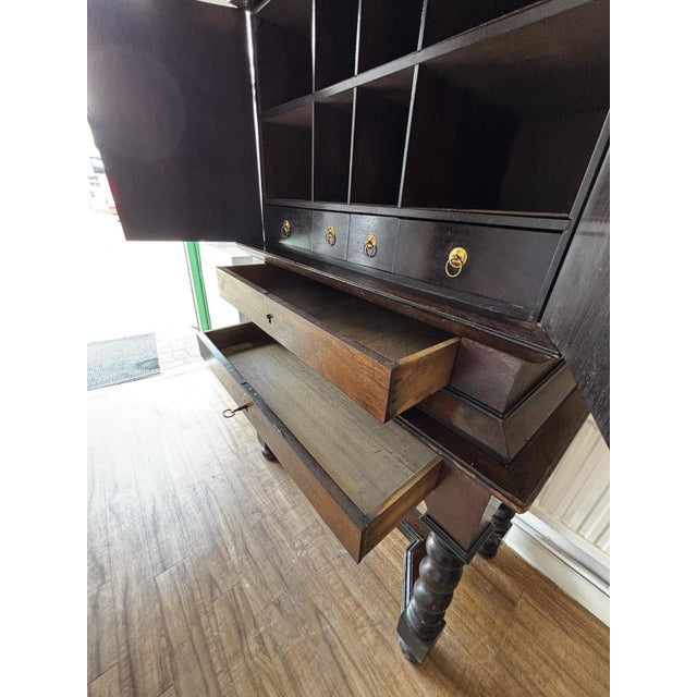 Antique Wooden Cabinet on Stand, 1700s For Sale - Image 6 of 16