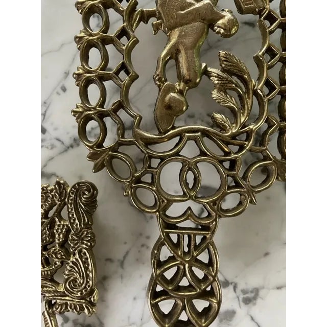 Lot of Vintage (5) Brass Trivets Virginia Metalcrafters Mid-Century Beautiful brass trivets from my grandmother's estate....