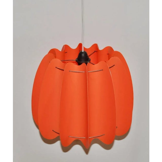 Mid-Century Modern Danish Red Plastic Lamp For Sale - Image 3 of 12