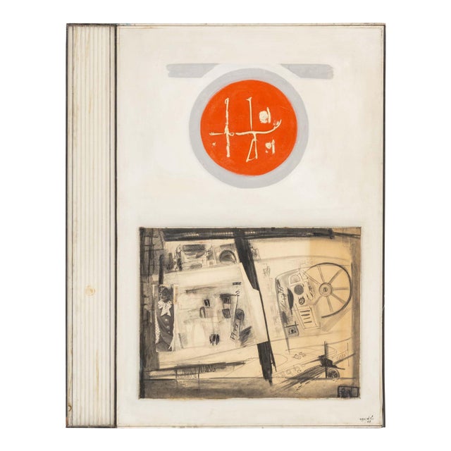 Agudelo Abstraction Mixed Media on Masonite, 1966 For Sale