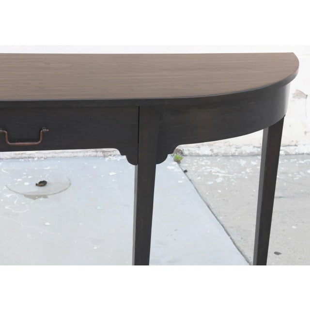 Walnut Bowfront Console Table, Made to Order by Petersen Antiques For Sale In Los Angeles - Image 6 of 7