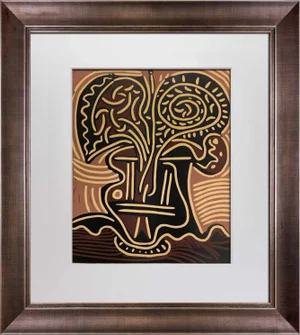 1960s Vintage Pablo Picasso Linocut Limited Edition "Le Vase De Fleurs” Print