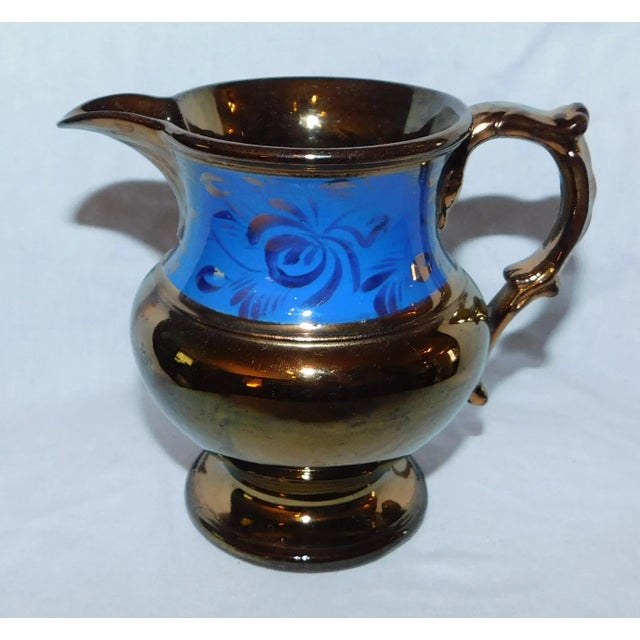Antique English Copper Lustre Creamer For Sale - Image 4 of 8