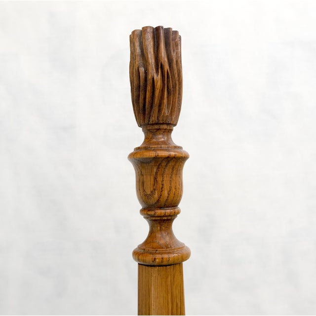 Baker Queen Size Burl Wood Headboard Poster Bed w/ Finials MINT