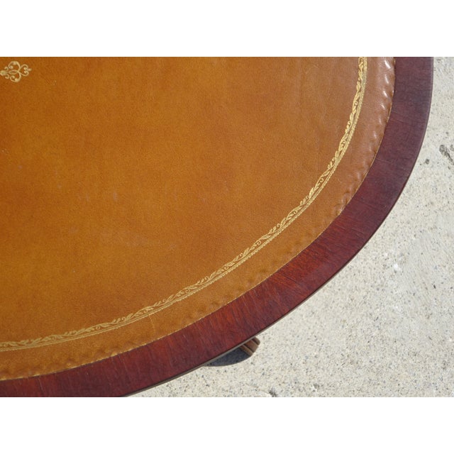 1960s English Wooden and Leather Side Table, 1960s For Sale - Image 5 of 18
