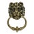 Antique English Brass Lion Head Door Knocker For Sale