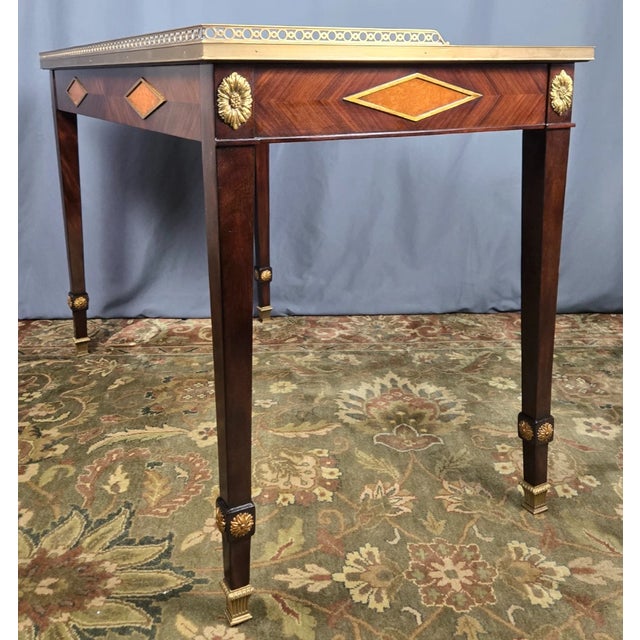 2020s Mahogany & Brass Writing Desk, Althrop by Theodore Alexander For Sale - Image 5 of 18
