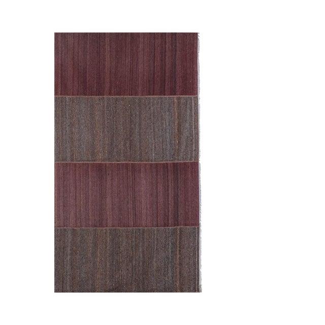 Striped Turkish Kilim Rug 9'5'' X 10'2'' 111" x 123" / 282 x 312 Cm Hand woven with high quality pure wool Excellent...