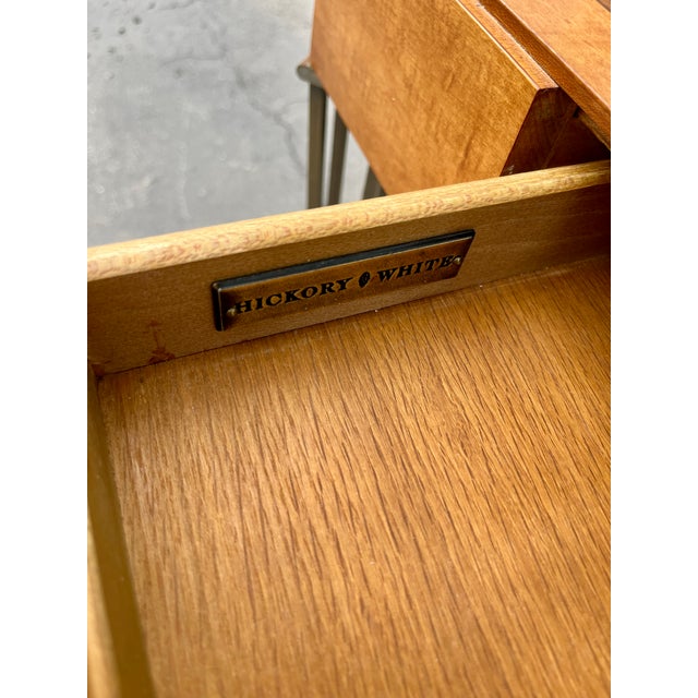 Vintage Late 20th Century Inlaid Writing Desk by Hickory & White Furniture. For Sale In Miami - Image 6 of 18