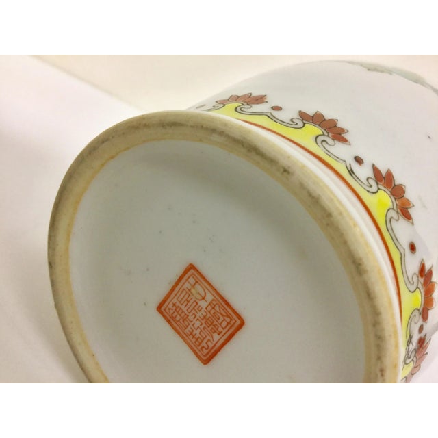 Antique Chinese Hand Painted Peacock Vase For Sale - Image 9 of 11