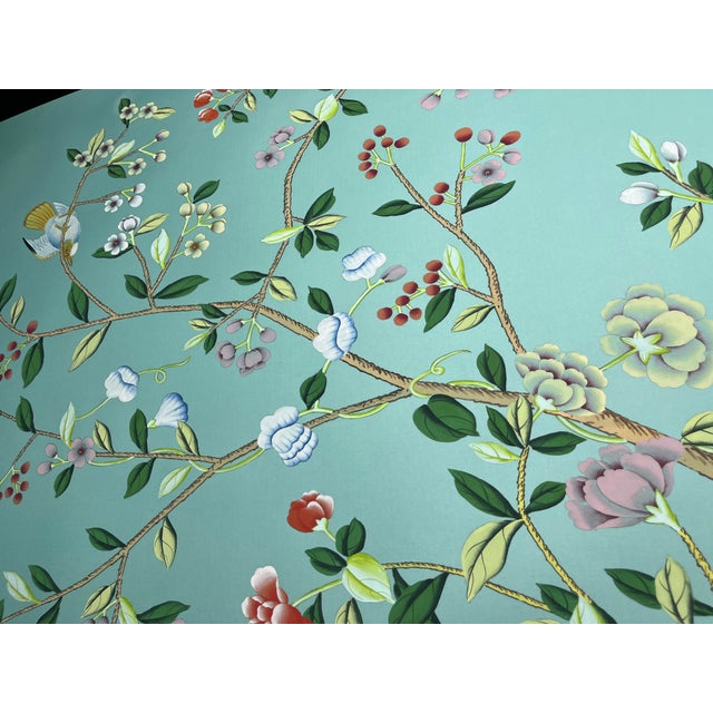If you love the look of De Gournay wallpaper but not the price, this is for you. Tiffany Blue Chinoiserie Floral Bird...
