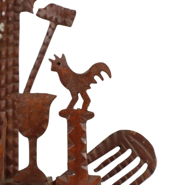 20th Century Folk Art Handmade Tramp Art Crucifix, 1890s For Sale - Image 17 of 18