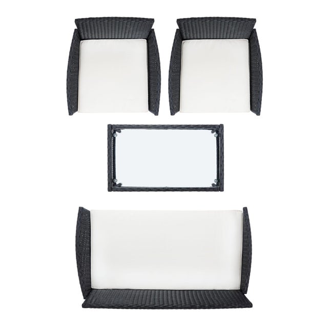 2020s Abdul 4-Piece Living Set, Black/Beige Cushion For Sale - Image 5 of 8