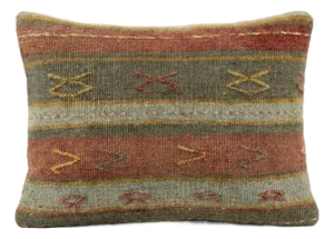 Turkish Kilim Lumbar Pillow Cover 16'' X 24''
