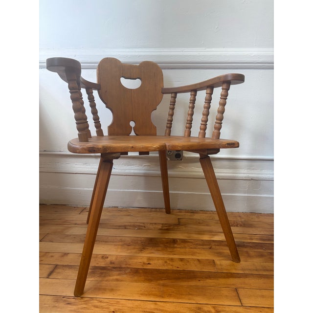 Mid 19th Century Swiss Pine Farm House Armchair For Sale In New York - Image 6 of 7