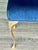Vintage Brass and Navy Blue Chenille Bench For Sale - Image 9 of 9