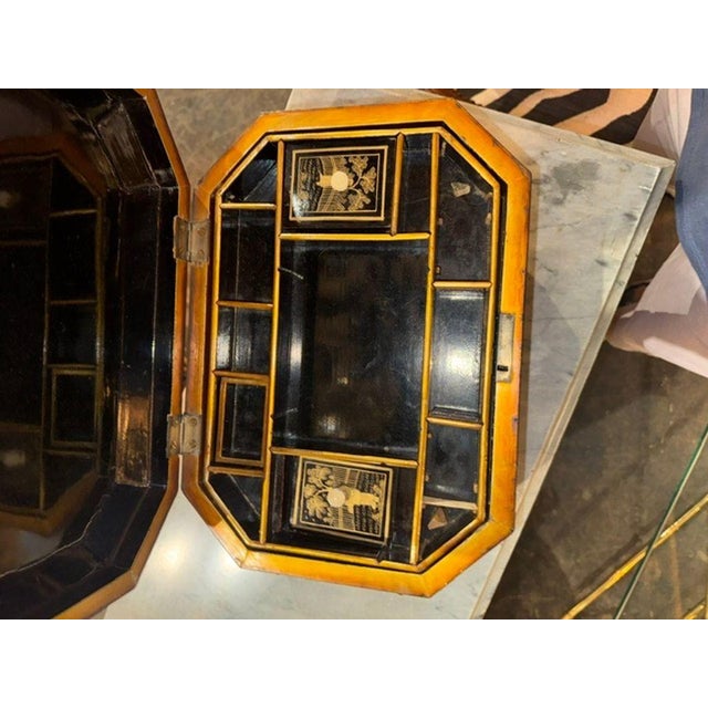 Wood 19th C. English Chinoiserie Sewing Box For Sale - Image 7 of 8