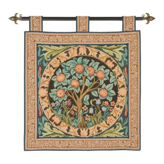 Orange Tree Loom Woven Tapestry With Hanging Loops - 74 X 64 Cm (2'5" X 2'1") - Requires Rod Size 2 For Sale