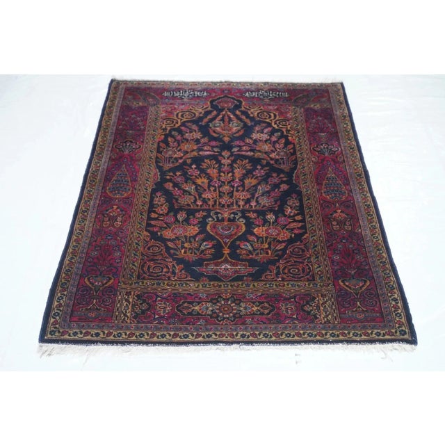 Navy Blue Antique Manchester Kashan Rug 3'6'' X 4'10'' For Sale - Image 8 of 10