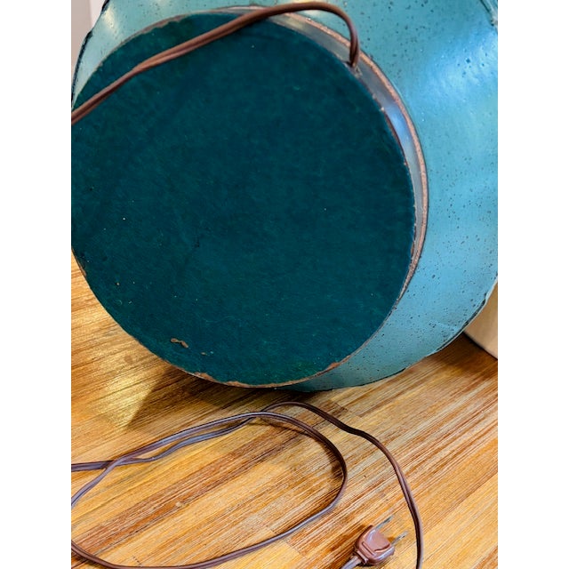 1960s David Cressey Attributed Teal Stoneware Table Lamp For Sale - Image 9 of 12