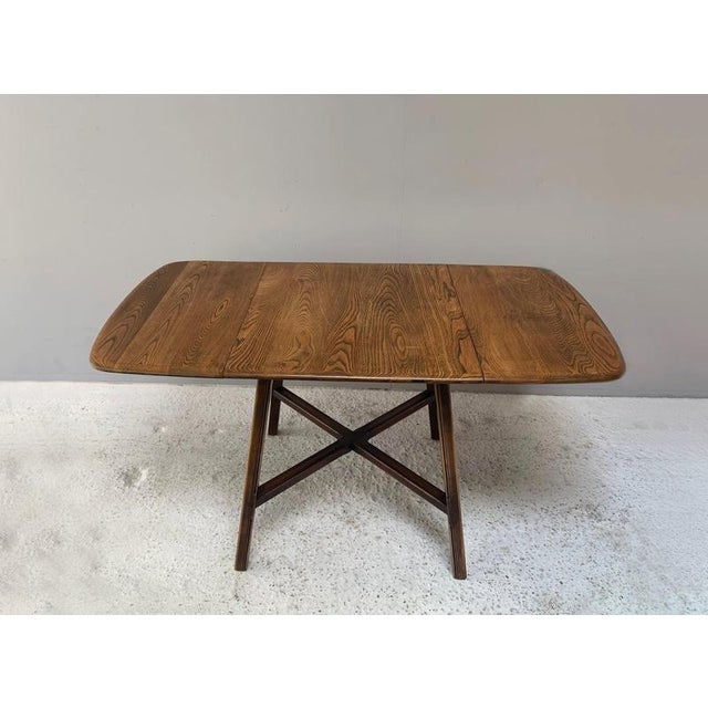 Old Colonial 377 Drop Leaf Dining Table in Elm from Ercol, 1950s For Sale - Image 3 of 10
