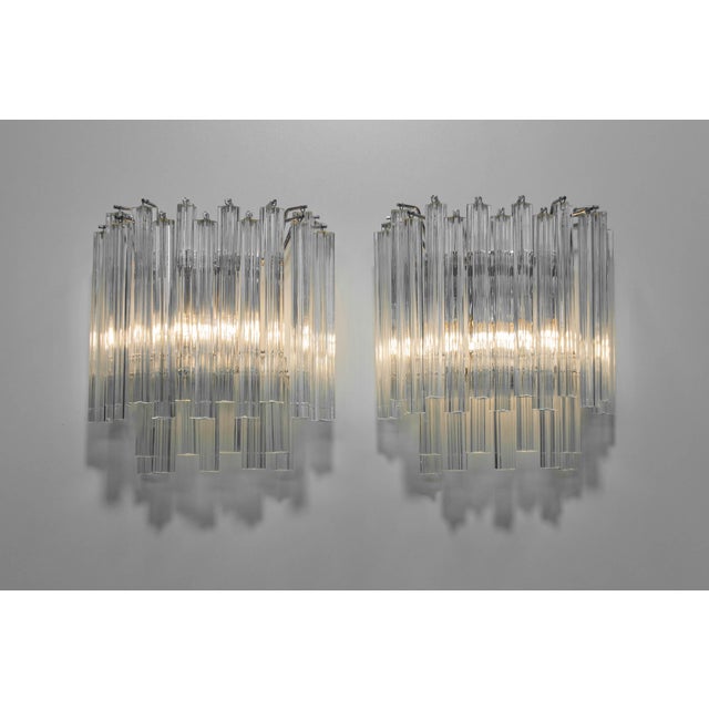 Clear Venini Murano Glass Wall Lights from Camer, 1970s, Set of 2 For Sale - Image 9 of 10