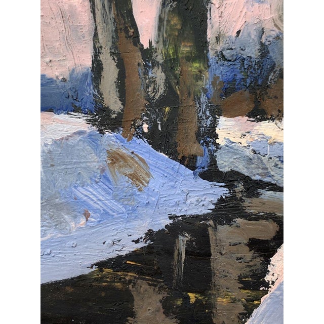 Oil Painting There Is a Stream in the Winter Forest Leonid Maistrenko For Sale - Image 9 of 10