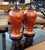 Ceramic Pair of English Ruskin Pottery Iridescent Orange-Glazed Vases Now as Lamps For Sale - Image 7 of 11