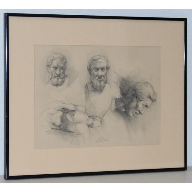 Portraiture Vintage Male Portrait Studies in Graphite by Mystery Artist C.1920s For Sale - Image 3 of 7