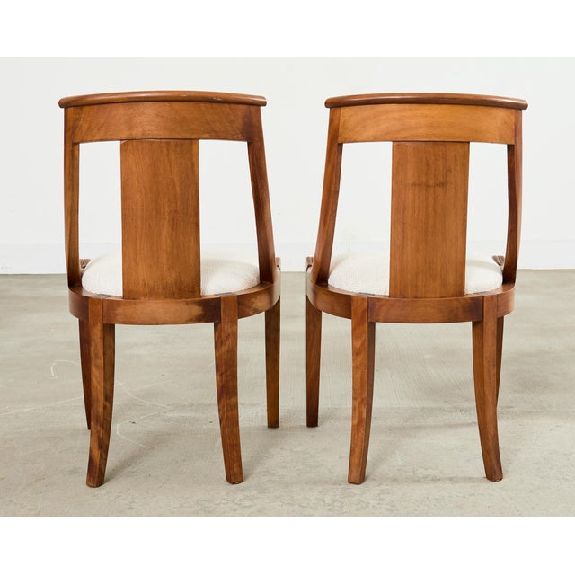 Set Six French Art Deco Gondola Dining Chairs For Sale - Image 9 of 18