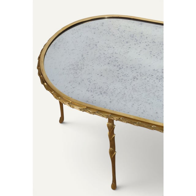 Coffee Table in Gilt Bronze and Aged Mirror from Baguès, 1950s For Sale - Image 14 of 18